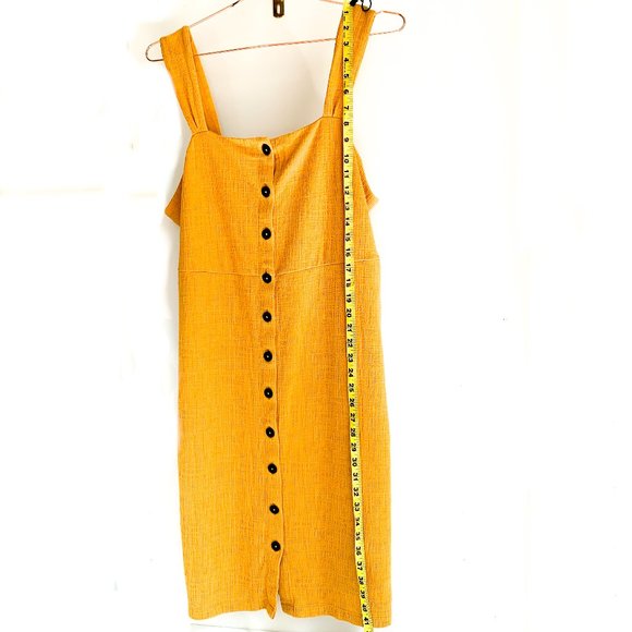 Madewell Dresses & Skirts - madewell mustard color midi dress w/buttons XL